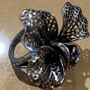 Silver Flower Shaped Ring